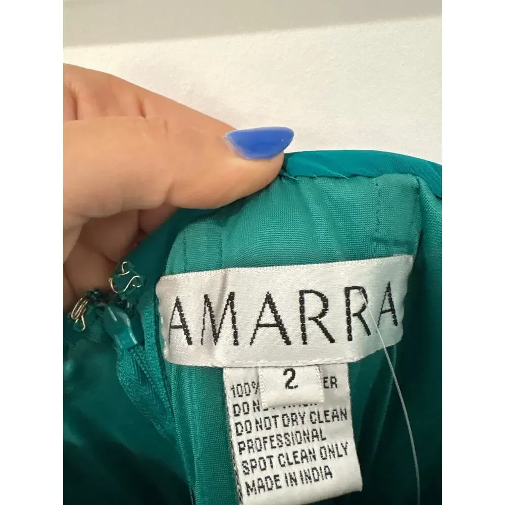 NWT Amarra Teal Sequin Prom Homecoming Formal Dress Size 2